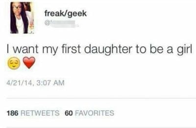 chica sube en su twitter que quiere que su primer hija sea niña