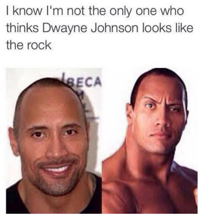 Un hombre cree que Dwayne Johnson es "parecido" a "La Roca"