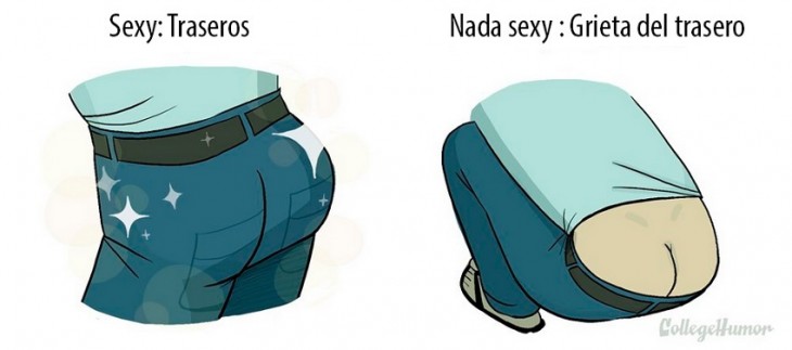 sexy, traseros; nada sexy, grieta del trasero