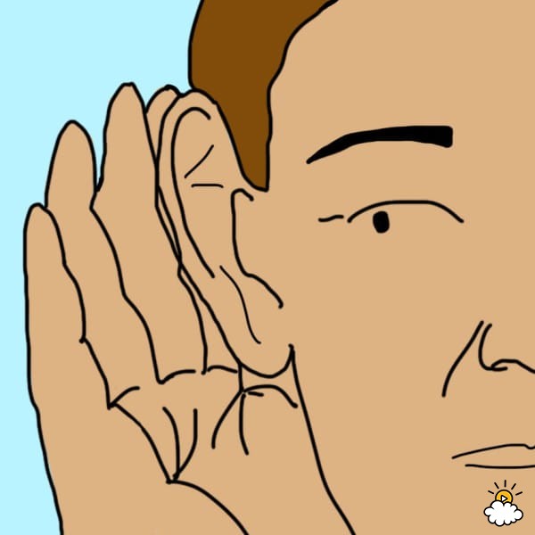 ilustración de persona escuchando algo