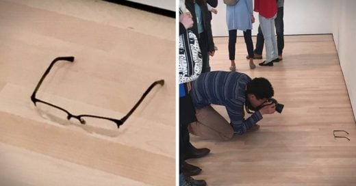 Joven pone un par de lentes en una galería y las personas piensan que es Arte