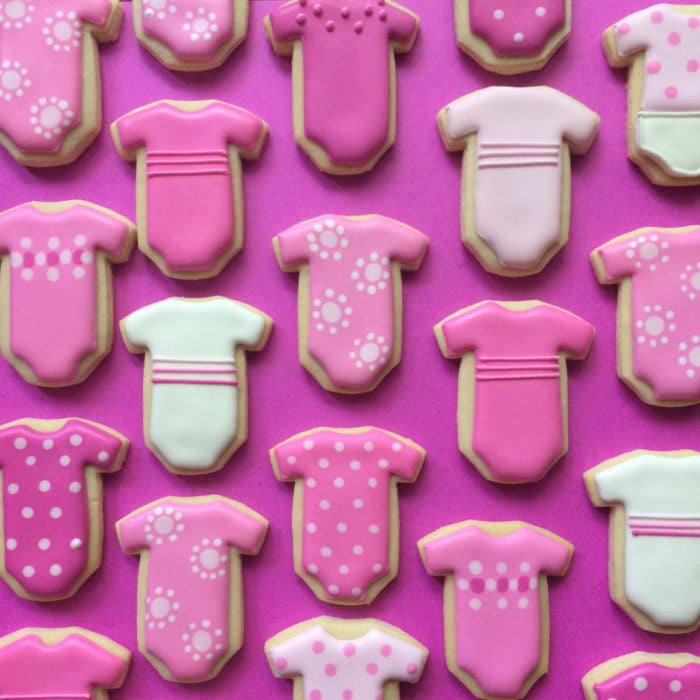 galletas en forma de pañaleros de bebé 