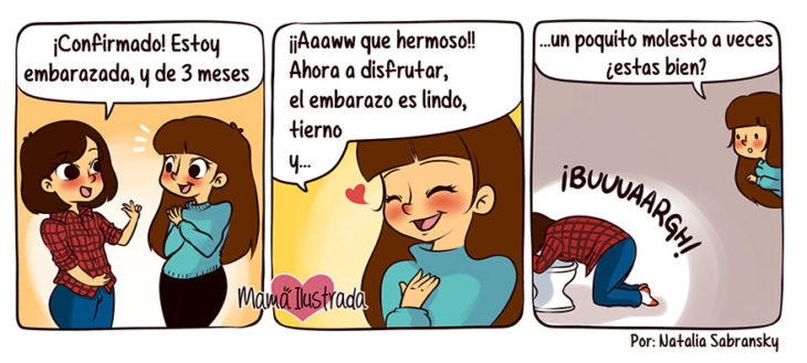 ilustración de unas amigas embarazadas 