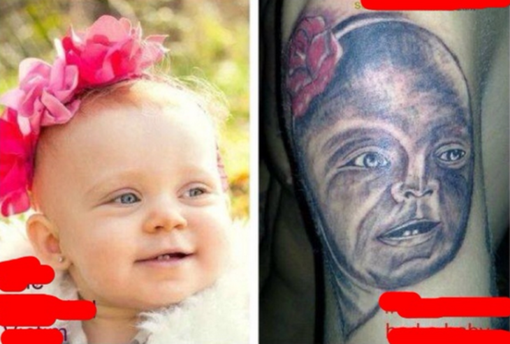 tatuaje de una niña mal diseñado