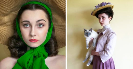 Mujer recrea fotos de bellezas de diferentes epocas