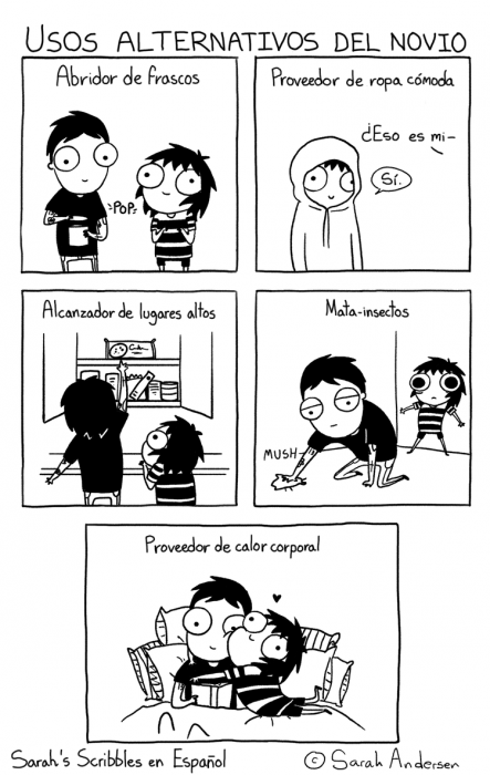 Ilustraciones Sarah Andersen. Usos alternativos del novio