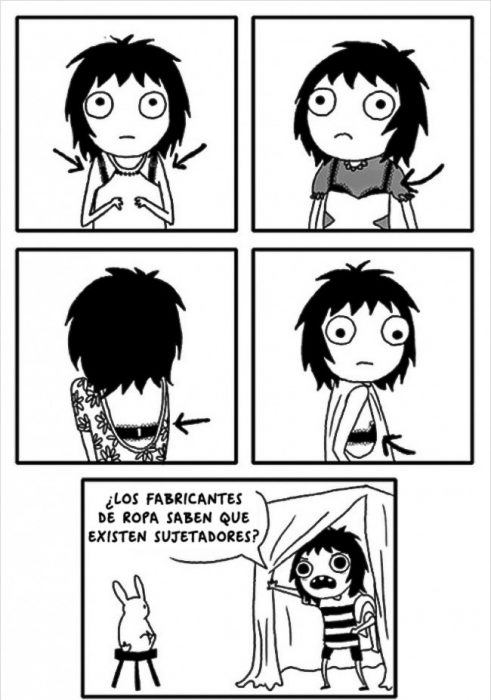 Ilustraciones Sarah Andersen. Ropa se ve sujetadores