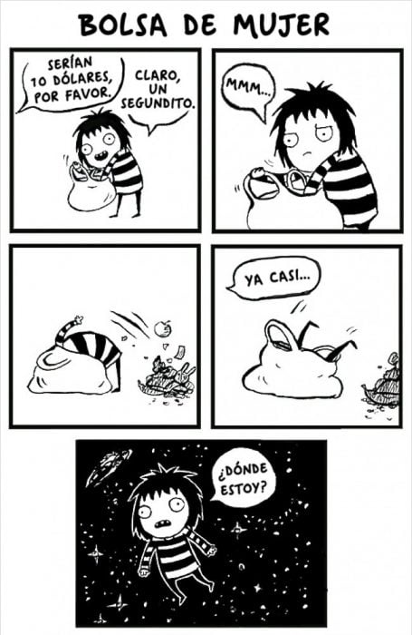 Ilustraciones Sarah Andersen. Bolsa de mujer