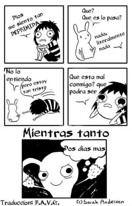 Ilustraciones Sarah Andersen. Depresión mensual