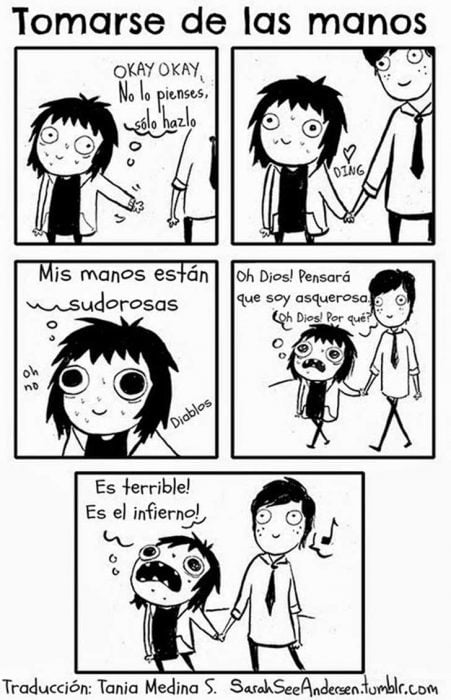 Ilustraciones Sarah Andersen. Tomarse de la mano