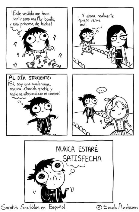 Ilustraciones Sarah Andersen. Nunca estar satisfecha