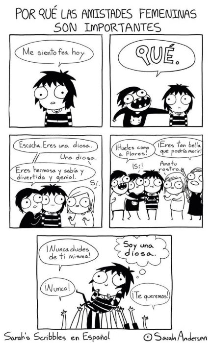 Ilustraciones Sarah Andersen. Importancia de las amistades femeninas