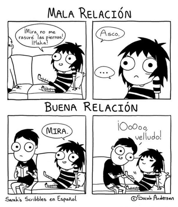 Ilustraciones Sarah Andersen. Mala relación/buena relación