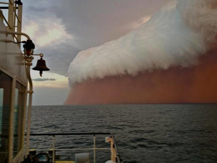 Imagen que muestra una tormenta de arena en Australia