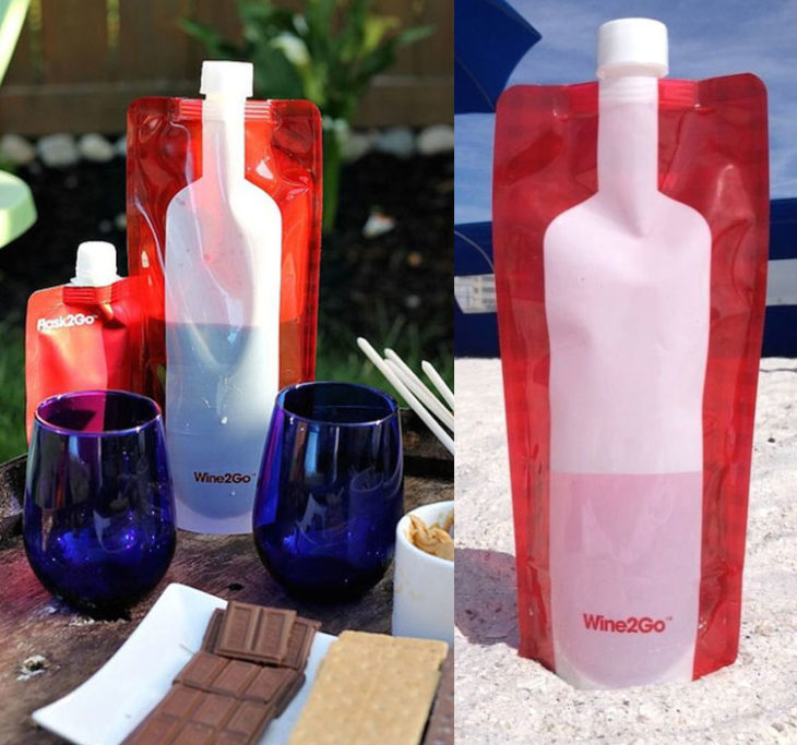 Bolsa con taparrosca para llevar bebidas a todas partes sin la botella