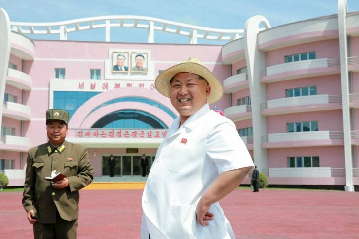 Kim jong un y edificio rosa