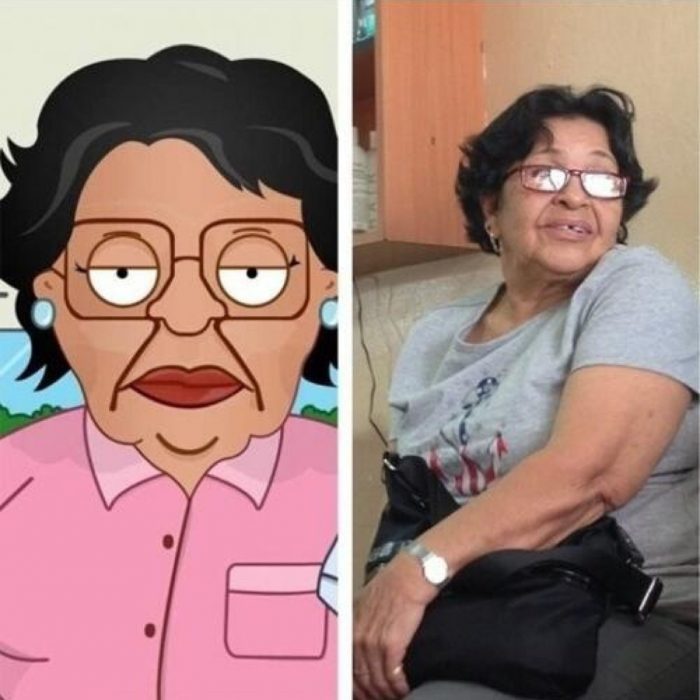 Parecido personajes caricaturas. Una mujer está IDÉNTICA a Consuela, de Family Guy