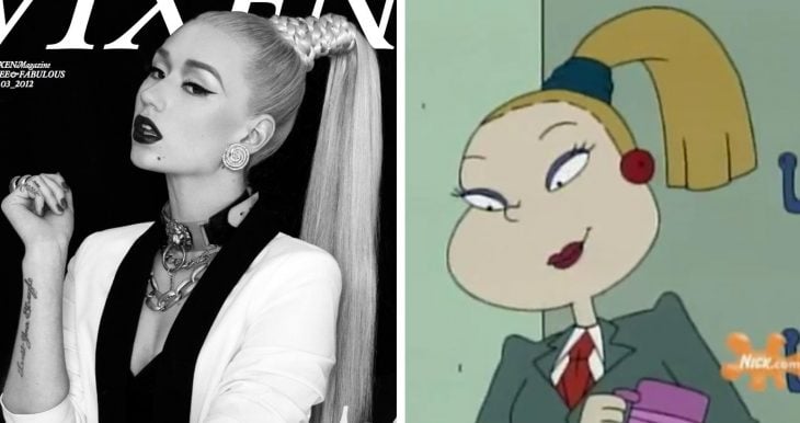 Parecido personajes caricaturas. Iggy Azalea con el mismo peinado que Charlote de Rugrats