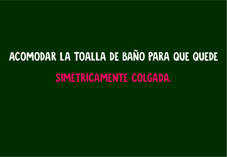 Acomodar la toalla de baño
