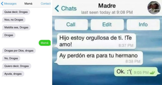 Mensajes de texto entre padres e hijos