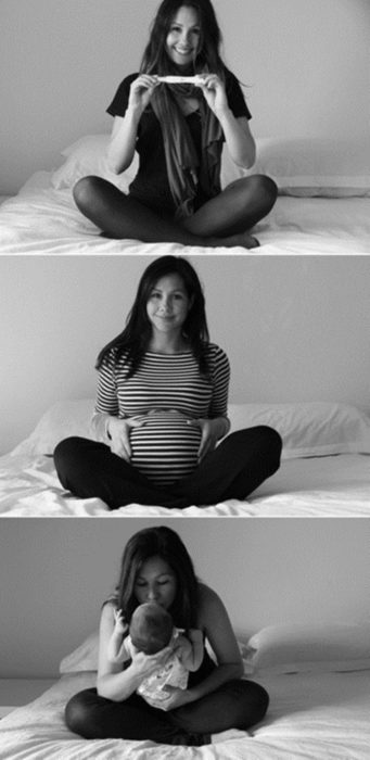 Mujer embarazada blanco y negro 