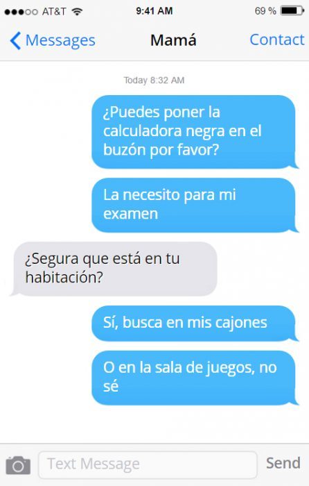 Conversación con mamá buscando algo