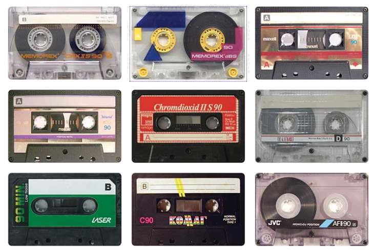 Casettes de diferentes colores