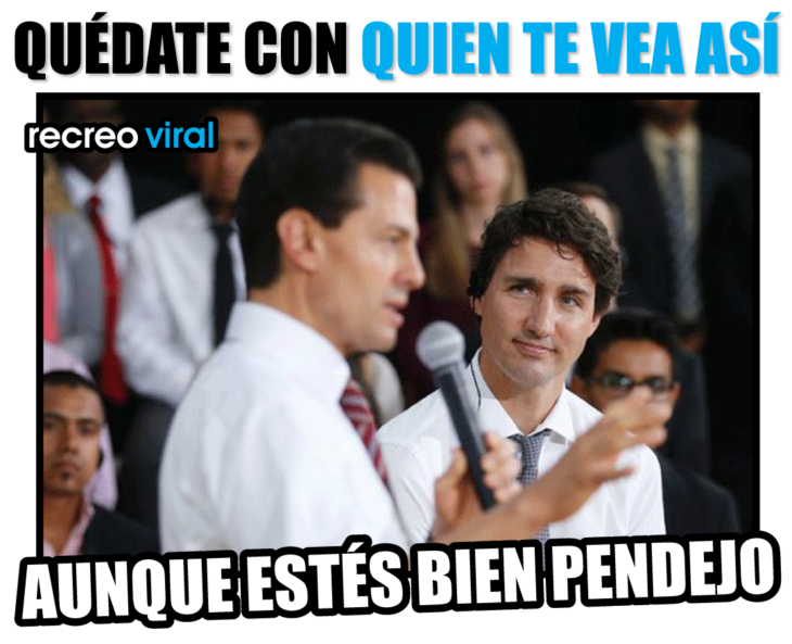 PRIMER MINISTRO DE CANADA HACIENDOLE CARAS A PEÑA NIETO