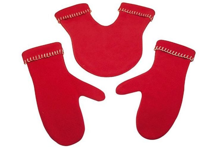 Guantes rojos con guante para compartir