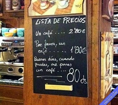 Anuncio de café-bar 