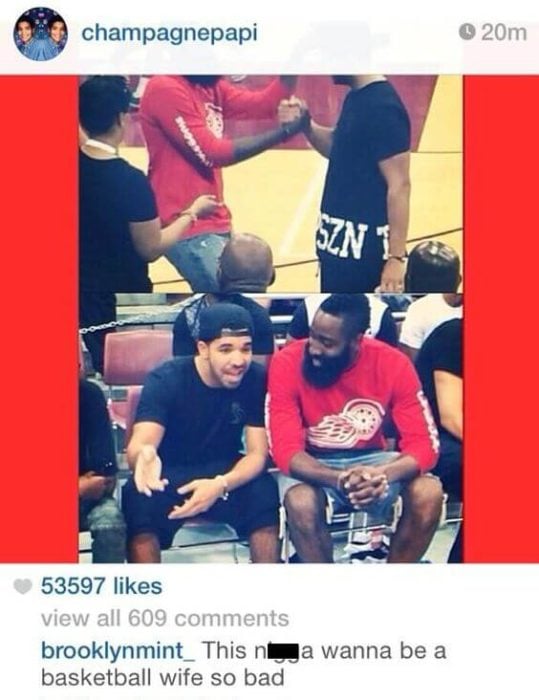 Comentario a Drake en instagram