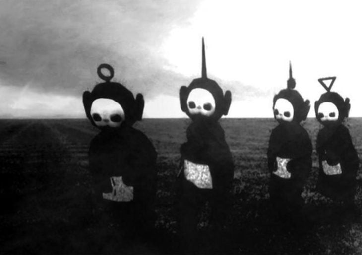 Teletubbies en blanco y negro