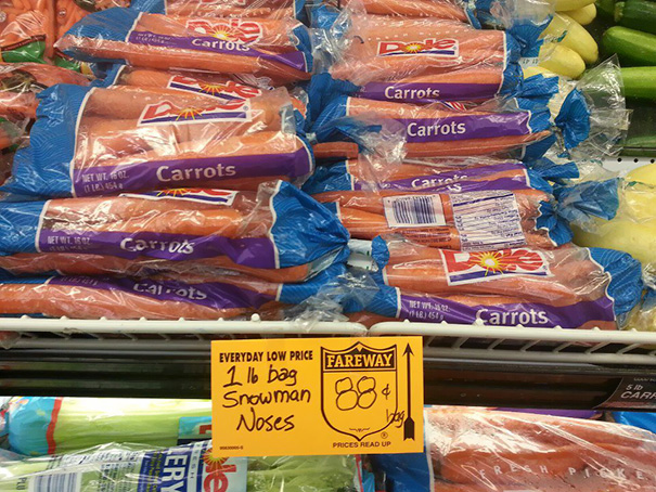 anuncio de supermercado original para vender zanahorias