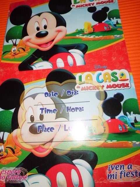 Invitación de fiestas para Mickey Mouse