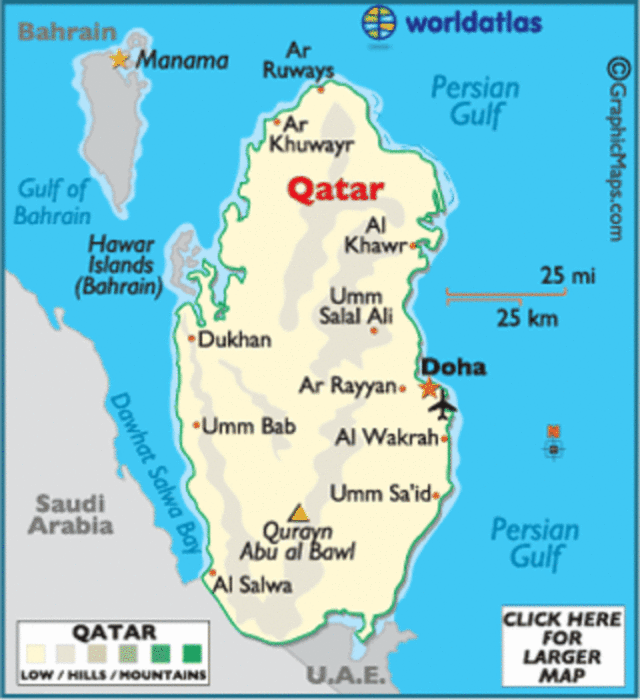 mapa de qatar