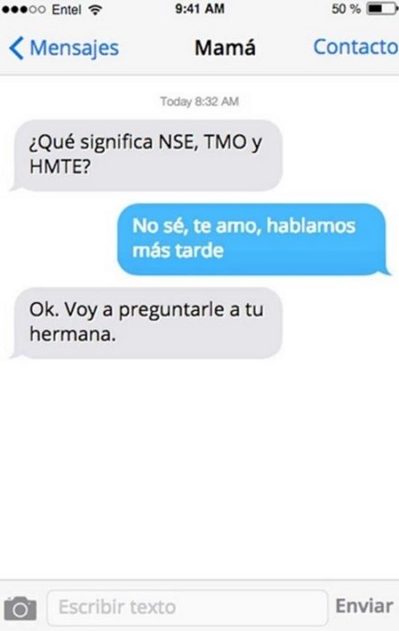 Mensaje entre padres e hijos: Mensaje de mamá NSE, TMO y HMTE