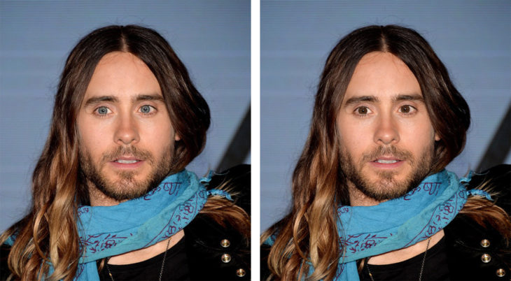 Comparación de ojos de color en Jared Leto