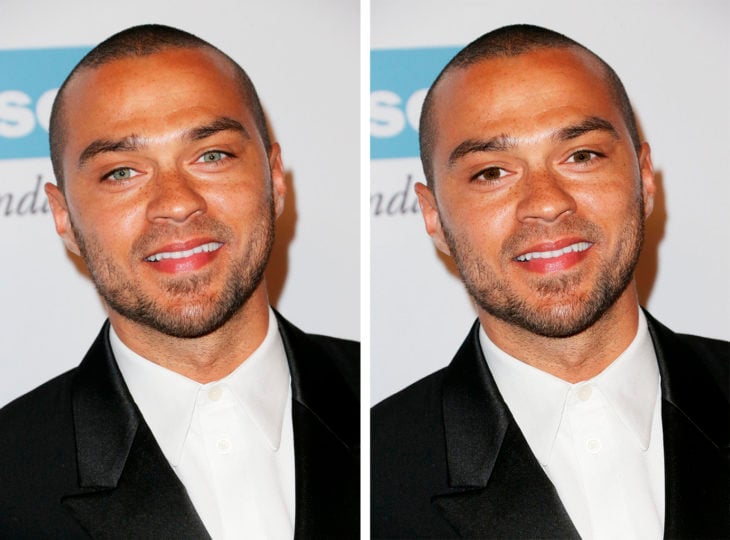 comparación de ojos de color en Jesse Williams