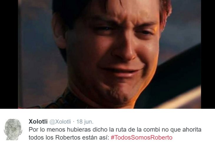 #TodosSomosRoberto spiderman llorando