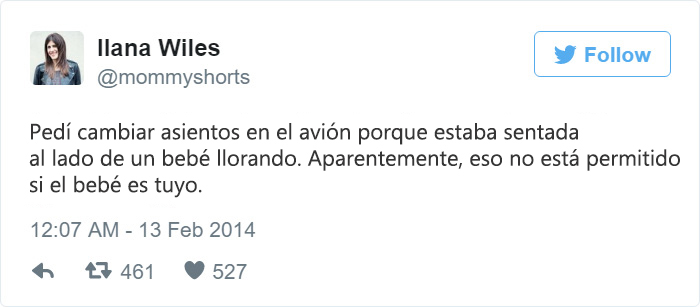 tweet gracioso sobre bebés en vaion