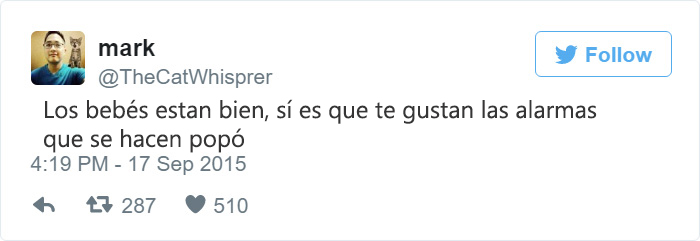 tweet gracioso sobre bebés alarma