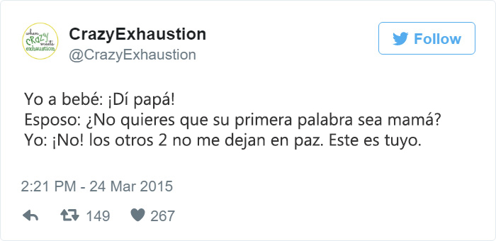 Tweet gracioso sobre bebés que ya no diga mamá