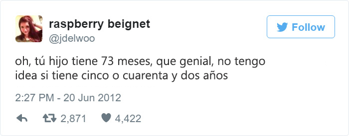 tweet gracioso sobre bebés meses