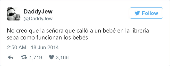 tweet gracioso sobre bebé libreria