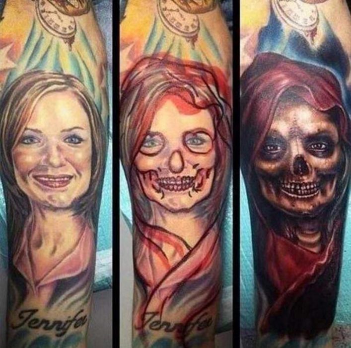 cover up tatuaje de mujer en la muerte