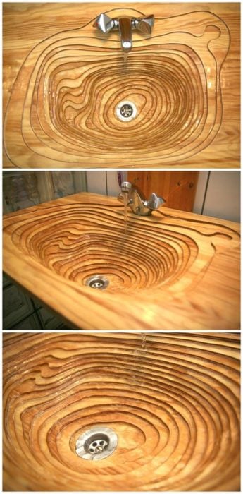 lavabo que parece de madera
