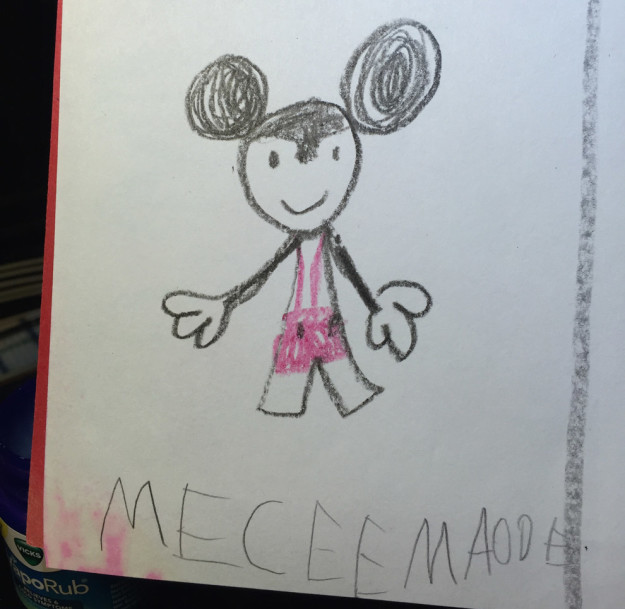 dibujo de micky mouse hecho por niño