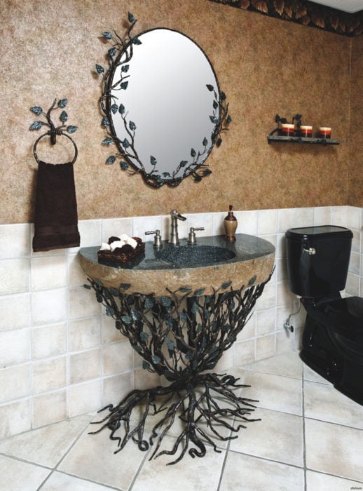 lavabo inspirado en el bosque