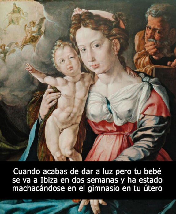 pintura medieval la virgen y el niño