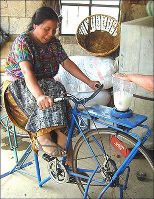 bicicleta que es motor de licuadora